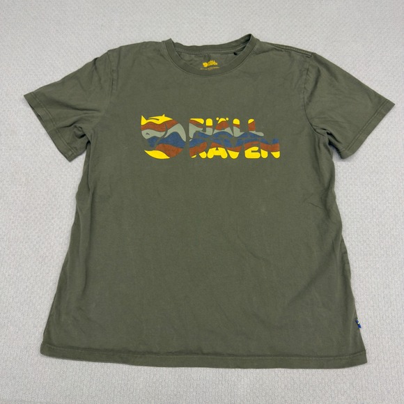 Fjallraven Other - Fjallraven Shirt Mens Large Olive Green Multicolor Logo Graphic Tee Casual
